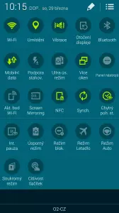 Samsung Galaxy S5 notifikační lišta 2
