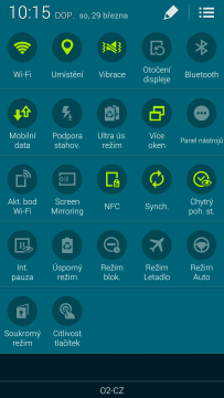 Samsung Galaxy S5 notifikační lišta 2