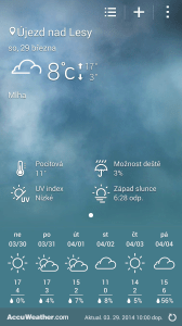 Samsung Galaxy S5 počasí