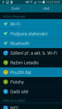 Samsung Galaxy S5 rychlé nastavení