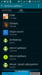 Samsung Galaxy S5 vnitřní úložiště