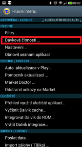 V nabídce zvolíte Dávkové činnosti