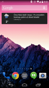 Widget zprávy a počasí Svět Androida2