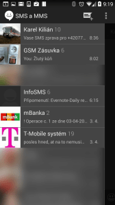 Barevná témata aplikace Sliding SMS