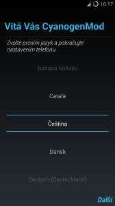 CyanogenMod 11: volba jazyka