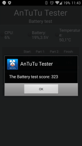 Test akumulátoru v benchmarku AnTuTu tester