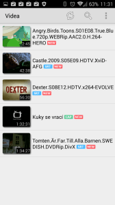 MX Player: videa ve složce