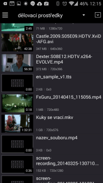 KMPlayer: seznam nalezených videí