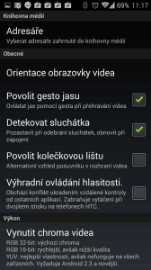 VLC for Android Beta: možnosti nastavení