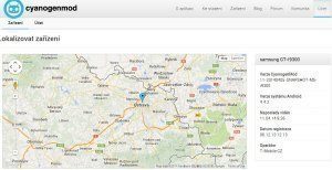Zjištění polohy zařízení přes účet CyanogenMod