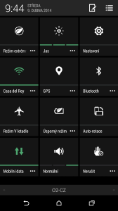 HTC One M8 recenze - lišta nastavení