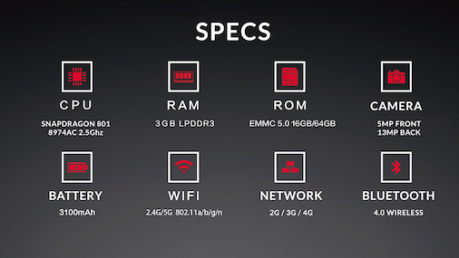 OnePlus One specifikace