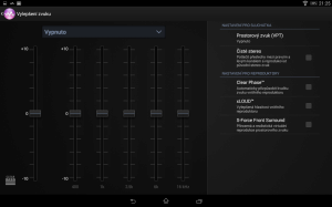 Sony Xperia Z2 Tablet - Ekvalizér zvuku