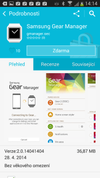 Aplikace Samsung Gear Manager se instaluje skrze Samsung Apps