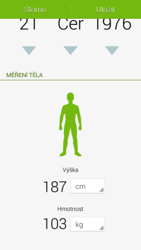 Fitness with Gear: nastavení profilu