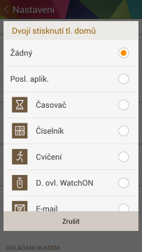 Dvojí stisknutí tlačítka domů