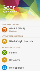 Aplikace Gear Manager