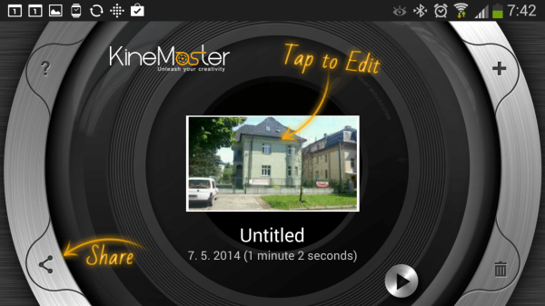 Klepnutím na tlačítko Share můžete výsledné video exportovat