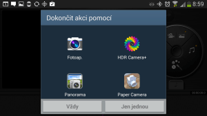 Výběr aplikace k pořízení fotografie