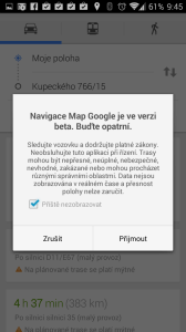 Mapy Google: Navigace je ve fázi beta