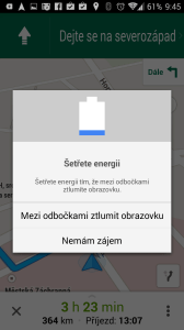 Mapy Google: funkce zhasínání obrazovky