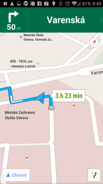 Mapy Google: turn-by-turn navigace