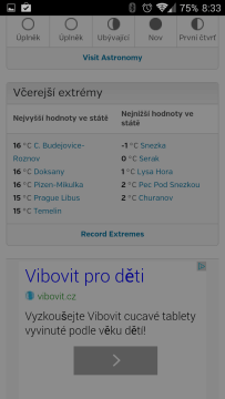 Včerejší teplotní rekordy