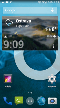 Widget na domovské obrazovce