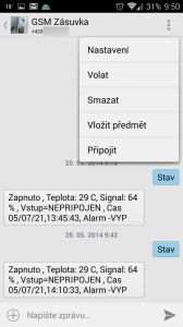 Kontextová nabídka konverzace