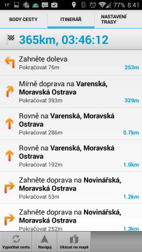 MapFactor: GPS Navigation: itinerář trasy