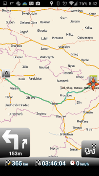MapFactor: GPS Navigation: vypočtená trasa