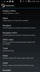 SmartMaps: GPS Navigace a Mapy: možnosti nastavení