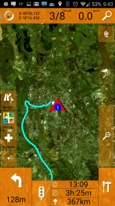 SmartMaps: GPS Navigace a Mapy: nalezená trasa