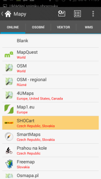 Locus Map Pro – Outdoor GPS: výběr mapových podkladů