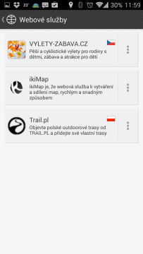 Locus Map Pro – Outdoor GPS: webové služby