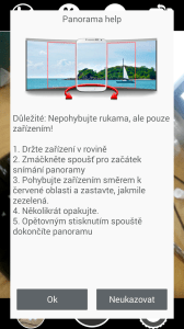 Nápověda ke zvolenému režimu