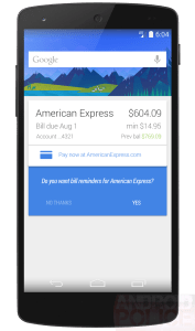 google now bill reminder