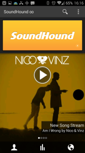 SoundHound: hlavní obrazovka