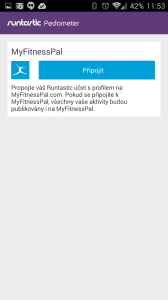 Připojit k MyFitnessPal účtu