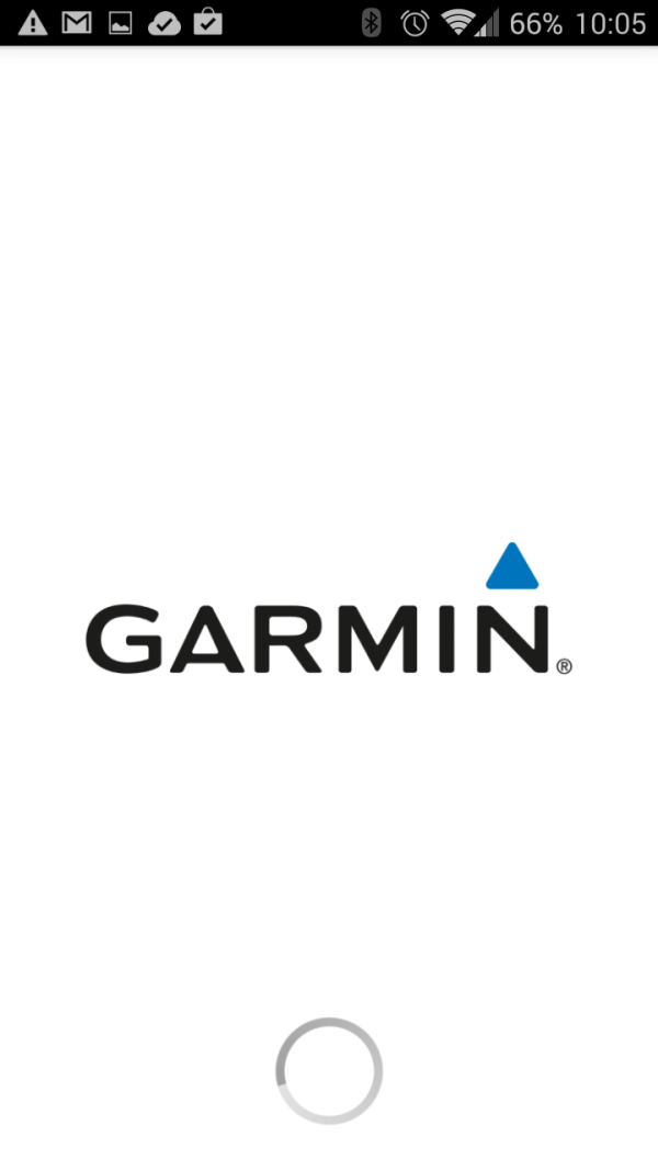 Uživatel se musí spokojit s pohledem na logo Garmin