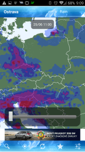 ForecaWeather: srážkový radar