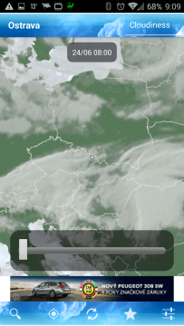 ForecaWeather: snímky oblačnosti