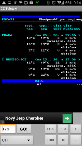 CZ Teletext: předpověď počasí