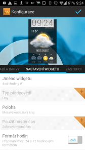 Beautiful Widgets: další nastavení