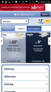 Weather Forecats: předpověď dle AccuWeather