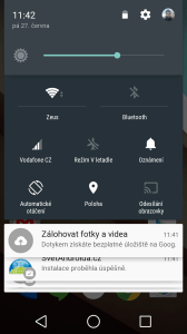 Android L notifikační lišta nastavení