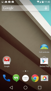 Android L1 domovská obrazovka
