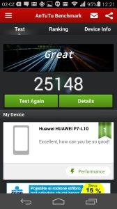 Huawei Ascend P7 recenze - Antutu