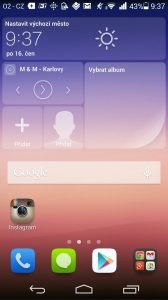 Huawei Ascend P7 recenze - homescreen