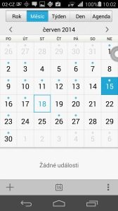 Huawei Ascend P7 recenze - kalendář
